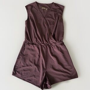 Zella Pursuit Toggle Waist Romper Plum